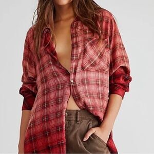 NWT Free People Grunge plaid shirt size XS 
New with tag 
Retail $128
